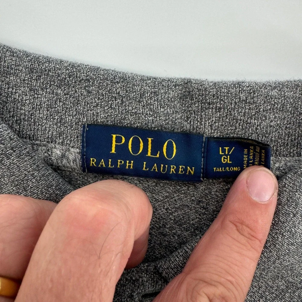 Polo Ralph Lauren Gray Short‎ Sleeve Tall/Long Polo Shirt Men's